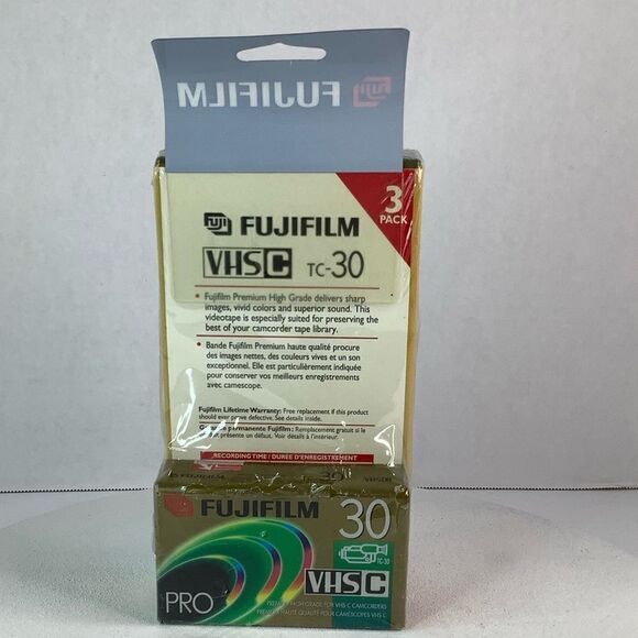 Fujifilm TC-30 VHSC Premium High Grade SEALED Camcorder Cassette Tapes Set of 4 - Picture 3 of 4